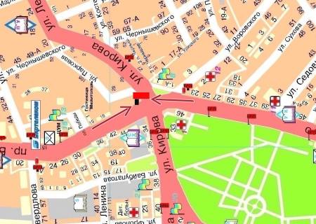 Билборд  в Мелитополе БР 084 Б       пр. Б.Хмельниц, 18 и Героев Украины(Кирова)     (Налоговая) схема