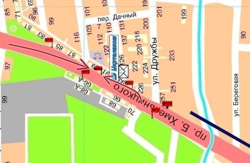Білборд, Бігборд (Борд)   у Мелітополі БР 110 Б пр. Б. Хмельницького, 89 (Комп всесвіт) схема