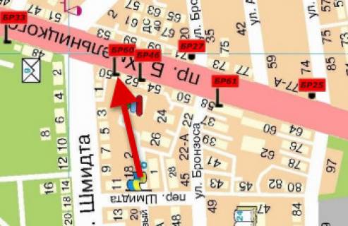 Билборд  в Мелитополе БР 060 Б       пр. Б. Хмельницкого, 50                                 (Светлана) схема