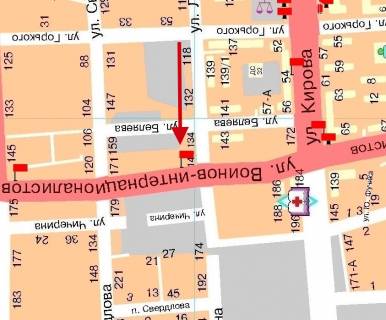 Билборд  в Мелитополе БР 068 А      ул В.Интернац. и  ул.Гетманская (Ленина)  (Компресорный) схема