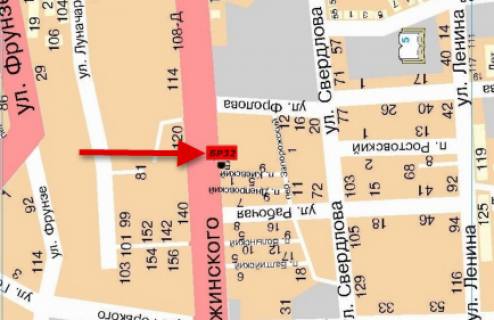 Билборд  в Мелитополе БР 032 А       ул. Интеркультурная (Дзержинского)        (Амстор) схема