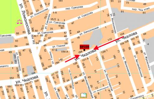 Билборд  в Мелитополе БР 104 Б       ул. Чкалова, 156                                               (Заправка) схема