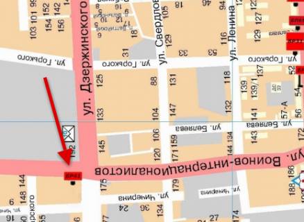 Білборд, Бігборд (Борд)   у Мелітополі БР 041 Б вул. В.Інтенаціон. і ул.Інтеркульт. (Дзеpж.) (Автовокзал) схема