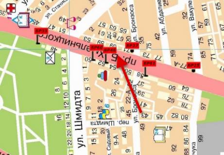 Билборд  в Мелитополе БР 046 Б       пр. Б-Хмельницкого, 52                              (Белая роза) схема