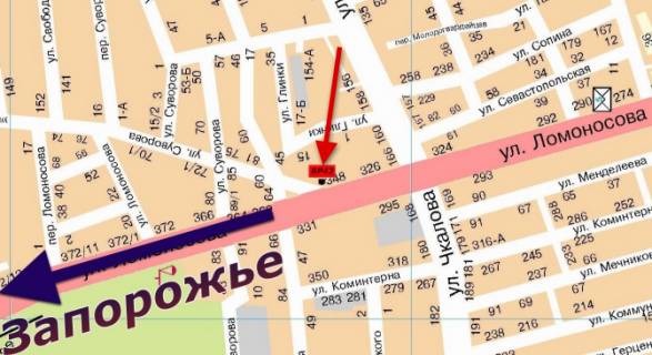 Білборд, Бігборд (Борд)   у Мелітополі БР 042 Б вул. Ломоносовa, 348 (Лукойл) схема