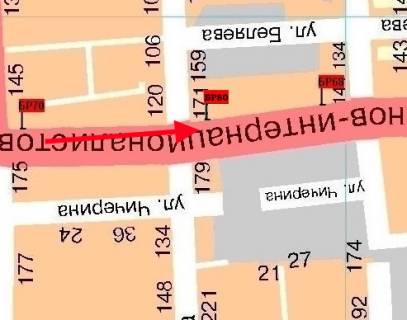 Билборд  в Мелитополе БР 080 Б       пер. ул В.Интернац.и ул. Университетс (Свердлова) (Кураж) схема