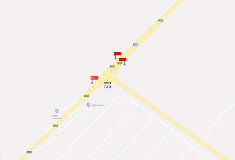 Билборд  в Мелитополе БР 126 А    Южный выезд  (пост ГАИ) 3,3 км от г.Мелитополь схема