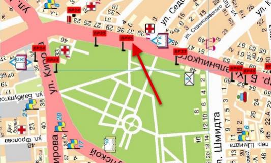 Бэклайт  в Мелитополе БР 045 А       пр. Б. Хмельницкого, 35                          (Автопица) схема