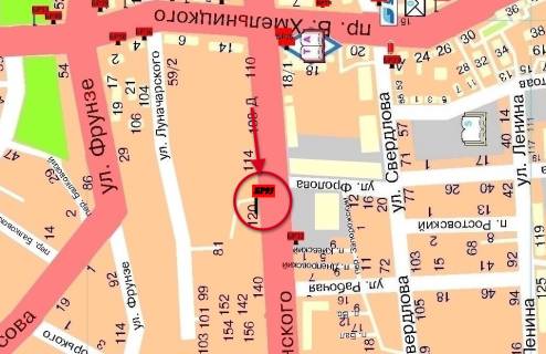 Билборд  в Мелитополе БР 091 А       ул. Интеркультурная (Дзержинского), 120       (Амстор2) схема