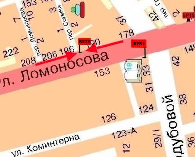 Билборд  в Мелитополе БР 075 Б       ул. Ломоносова,  190                                               (Алиса) схема