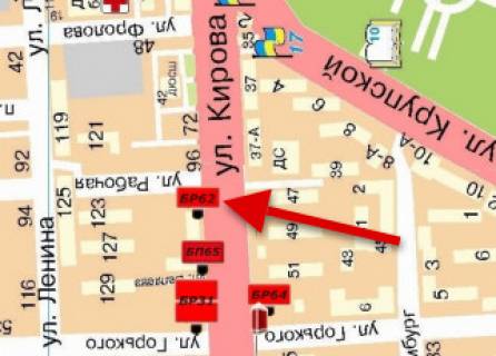 Билборд  в Мелитополе БР 062 А      ул. Героев Украины (Кирова), 50                       (АТБ 5) схема
