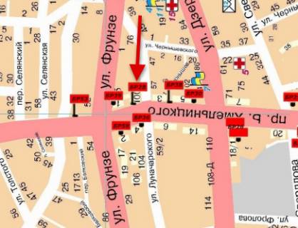 Билборд  в Мелитополе БР 028 А       пр. Б-Хмельницкого и ул. Покровская (Луначарс.)    (Адмирал) схема