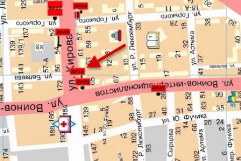Билборд  в Мелитополе БР 016 Б       ул.В. Интернационал. и ул. Героев Украины (Кирова) (Солнышко) схема