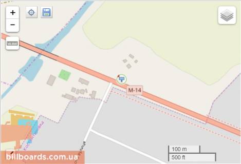 Билборд B в Мелитополе, 6x3  Ул. Дорожная 1 схема