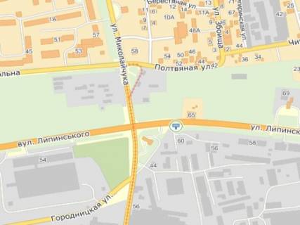 Билборд B в Львове, 3х6  вул.Липинського-вул.Промислова, до центру схема