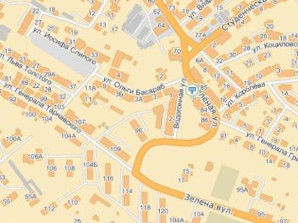 Билборд A в Львове, 3х6  вул.Зелена 78-вул.Водогінна-вул.О.Басараб, верхній схема