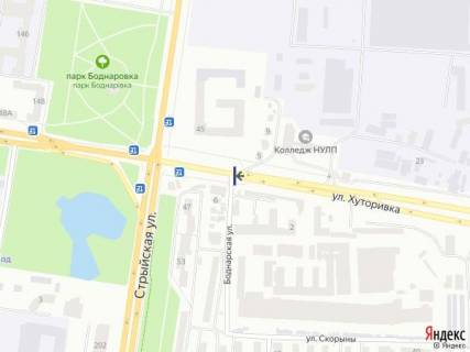 Билборд A в Львове, 3х6  вул.Хуторівка - вул.Боднарська, до вул. Стрийська схема