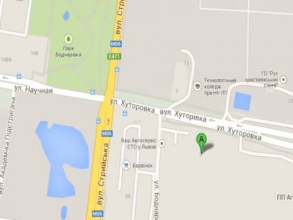 Беклайт A у Львові, 2,30х3,14  вул.Хуторівка - вул.Боднарська, до пр. Ч.Калини схема
