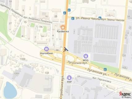 Билборд A в Львове, 3х6  вул.Стрийська-вул.Луганська, зїзд з шляхопроводу схема