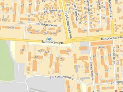 Білборд, Бігборд (Борд)  B у Львові, 3х6  вул.Широка 70, поруч АТБ-маркет, ТЦ ВАМ схема