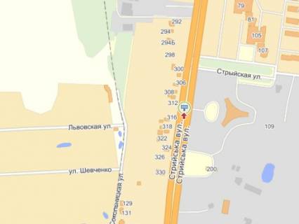 Билборд Р/П в Львове, 3х6  вул.Стрийська 179, біля іподрому, до Львова схема