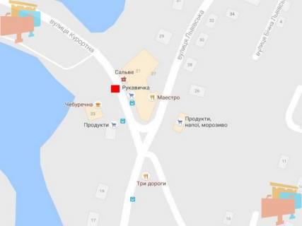 Билборд A в Львове, 3х6  Львів-Брюховичі вул.Курортна (Рукавичка, навпроти Чебуречної) схема
