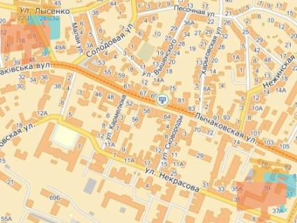 Билборд  в Львове вул.Личаківська 75, з центру, лівий нижній схема