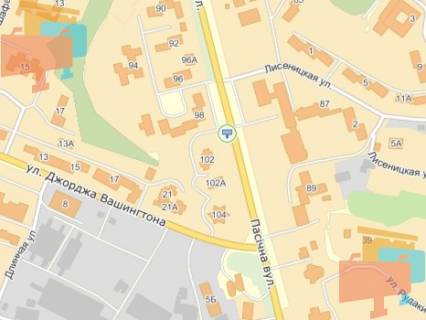Билборд B в Львове вул.Пасічна 98-вул.Дж.Вашингтона схема