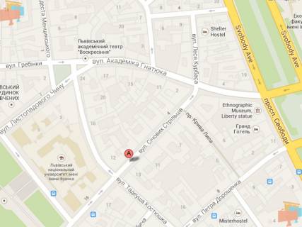 Ситилайт A в Львове, 1,2х1,8  вул.Січових Стрільців 16 схема