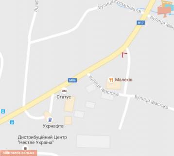Билборд A в Малехове, 3х6  Львів-Дубляни, Древній Град, Румбамбар, зі Львова (верхній) схема