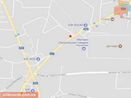 Билборд A в Львове, 3х6  Львів-Малехів, вїзд, нижній схема