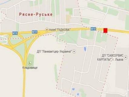 Білборд, Бігборд (Борд)  A у Рясному-Руському, 3х6  Львів-Рясне-Руська, вїзд в місто схема