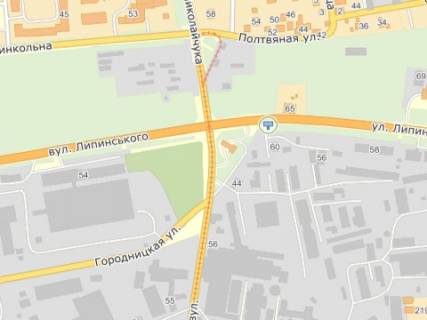 Бэклайт B в Львове, 2,30х3,14  вул.Липинського-вул.Промислова, до центру схема