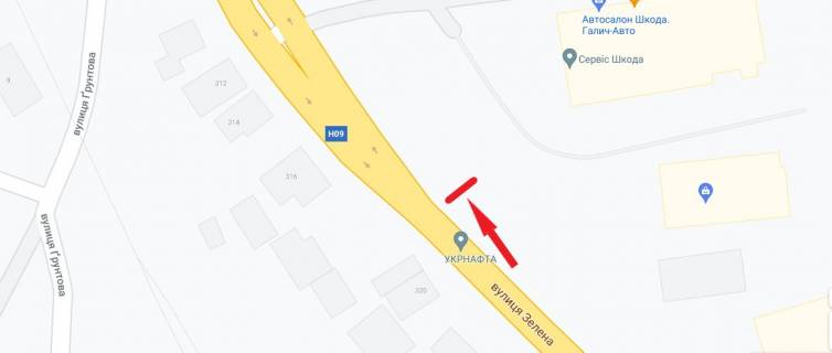 Билборд A в Львове, 3х6  вул. Зелена, 407 (Автосалон Шкода. Галич-Авто) схема
