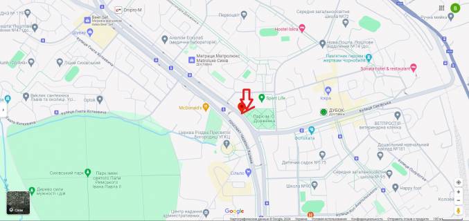 Сiтiлайт B у Львові, 1,2х1,8  Проспект Червоної Калини, 81 (зупинка "Центр Довженка") навпр. Кінопалацу  ім. О. Довженка схема