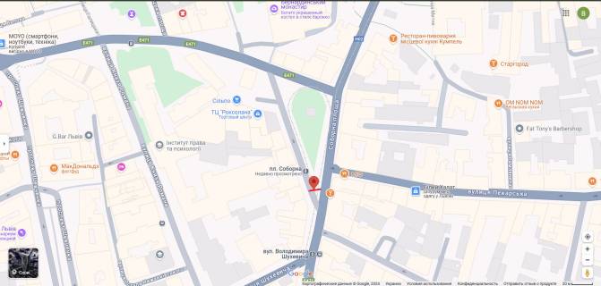 Citylight A in Lviv, 1,2х1,8  Площа Соборна (Зупинка «Площа Соборна») scheme