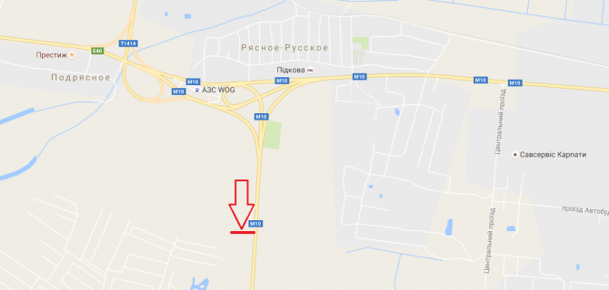 Billboard A in Lviv route, 3х6  M-10, Zahidnij obhid m.L'vova, km 0+400, Fudzikura Automotiv, Skania L'viv, pravoruc scheme