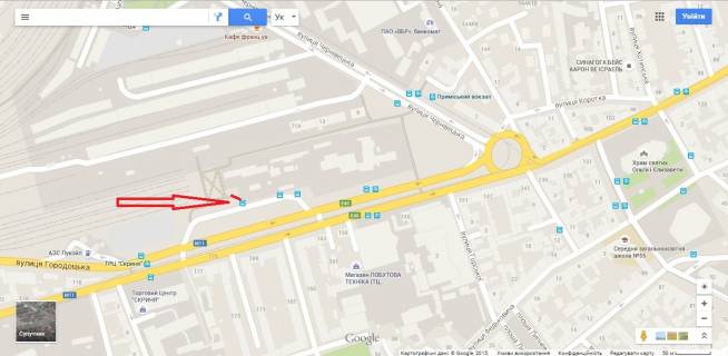 Билборд A в Львове вул. Городоцька (Приміський Вокзал) схема
