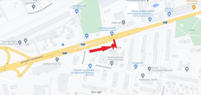 Ситилайт A в Львове, 1,2х1,8  вул. Кульпарківська, 226а (зупинка ТЦ "Вікторія Гарденс") схема