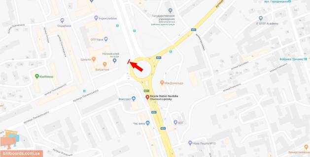 Билборд A в Львове пр Чорновола-вул Липинського (McDonalds) схема