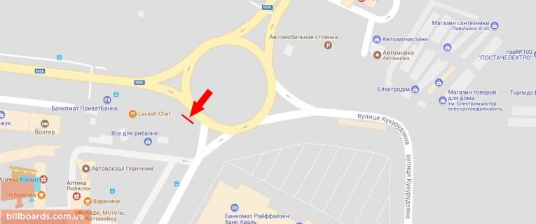 Billboard A in Lviv Kil'ce Hmel'nic'kogo-Lipins'kogo  pravij (bila TC EPICENTR) scheme