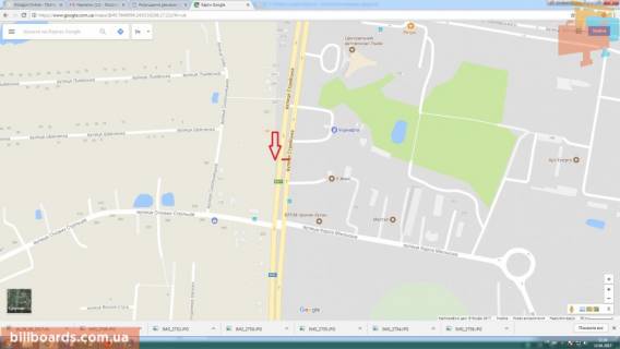 Билборд A в Львове, 3х6  вул. Стрийска (розділова смуга, виїзд з міста) автовокзал,  King Cross Leopolis, Епіцентр схема
