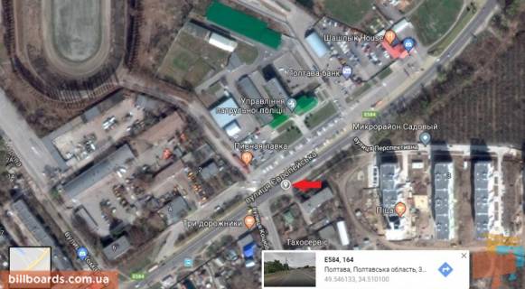 Білборд, Бігборд (Борд)  B у Полтаві м Полтава, вул. Европейське, 251, навпроти обласного ДАІ, Кременчуцьке напрямок схема