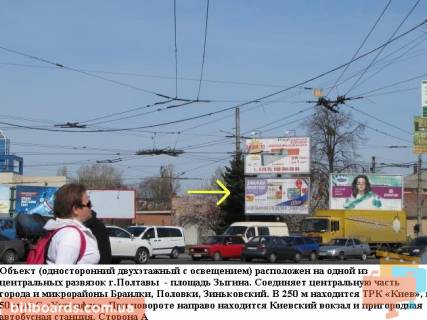 Билборд B в Полтаве г.Полтава,ул.Зеньковская,1 (Київська площа (Зигіна), р-н Киевского жд вокзала) призматрон,одна из основных развязок города фото 1