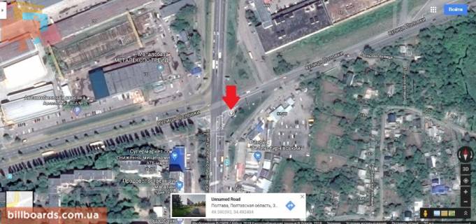 Билборд A в Полтаве г.Полтава ул.Половка / ул Великотырновская схема