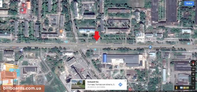 Billboard A in Poltava g.Poltava st.M.Biruzova,48 scheme