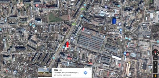 Білборд, Бігборд (Борд)  B у Полтаві, 3*6  м.Полтава,Європейська вул. (Фрунзе), 167, виїзд з Полтави на трасу Київ- Харків,200м до супермаркета Сільпо та Макдональсу. схема