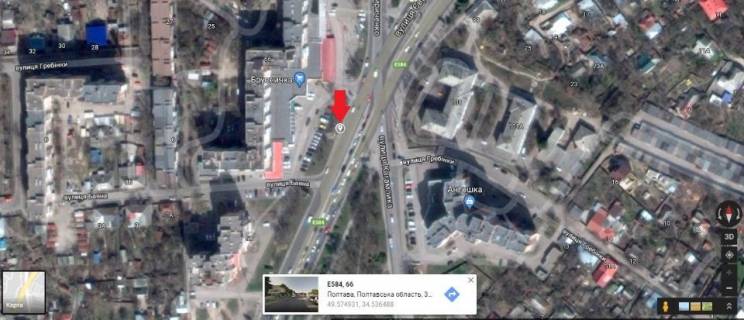 Призма B в Полтаве, 3*6  м.Полтава Європейська вул. (Фрунзе), 66 Б призматрон,одна з основних розвилок міста,об`єднує  центр міста зі всіма мікрорайонами. - 325869 схема
