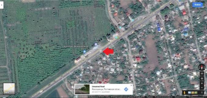 Билборд B в Полтаве, 3*6  м.Полтава.мікрорайон Розсошенці, виїзд з Полтави на м.Кременчук схема
