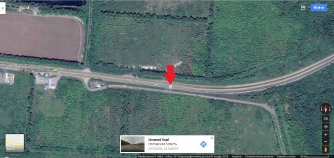 Billboard A in Poltava trasi, 3*6  trasa Kiiv-Harkiv v`izd v Poltavu zi storoni Kieva 400m do v`izdu v misto Poltava scheme